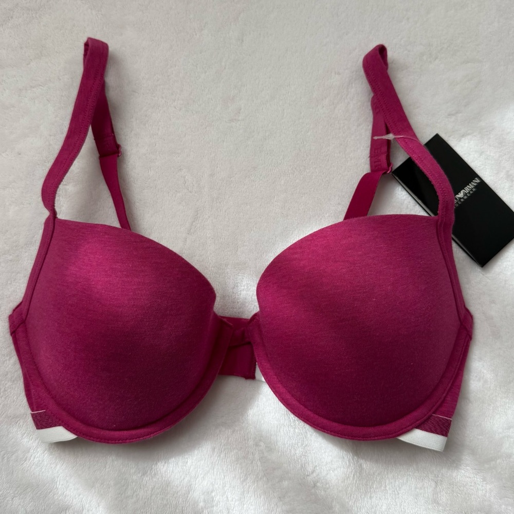 Emporio Armani Pink T-Shirt Bra 34D NWT Designer Fashion Sexy Comfort Lingerie